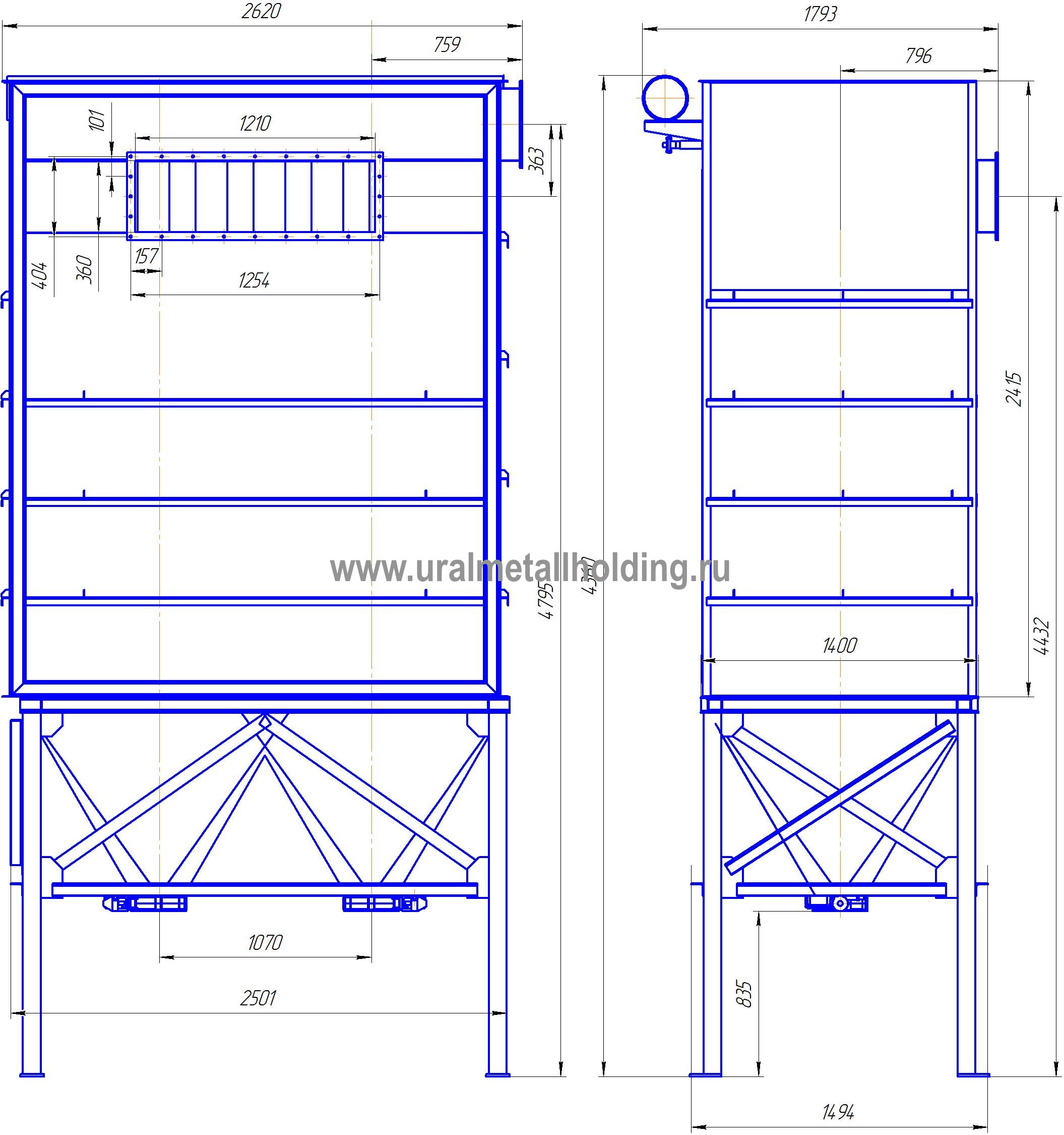 Купить рукавный фильтр ФРИП-120 | ООО ПП «УралМетХолдинг»